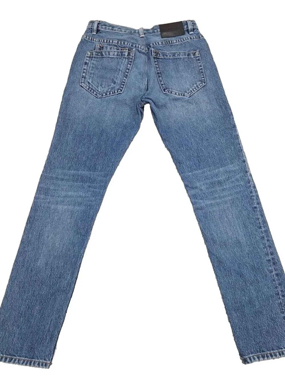 Helmut Lang Men's 6-Pocket Blue Jeans Slim Straight Fit Mid Rise. Measures 29x30